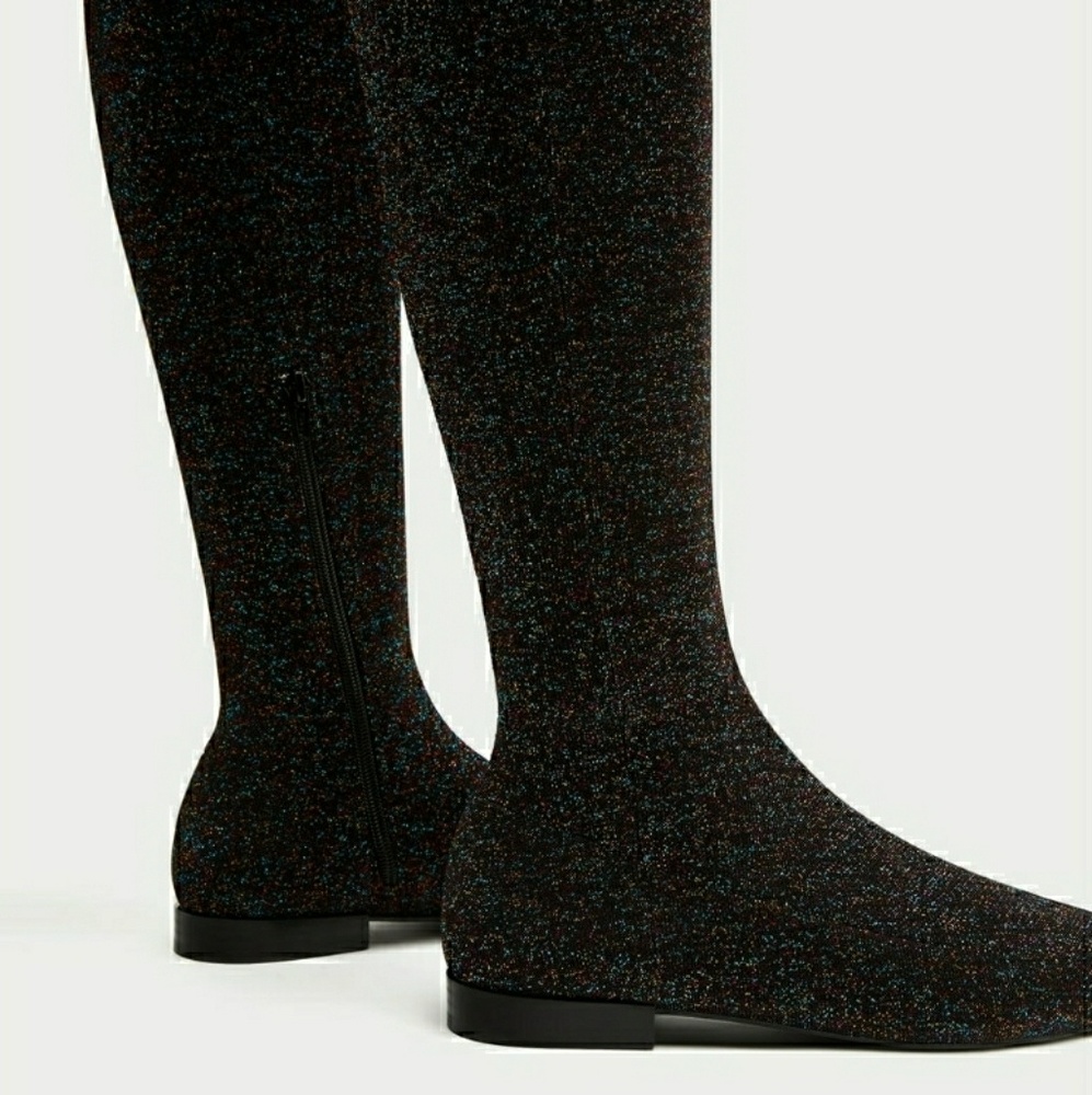 ZARA Brand *Flat Multicolored Over The Knee Boots*